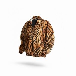 FUDA International vintage 100% Silk Animal Print Bomber Jacket – Size MP